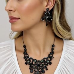 Alaya Bar Vintage Necklace  & Earrings