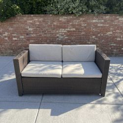 Wicker Outdoor Loveseat with Cushions