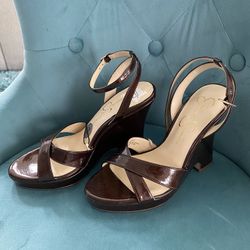 brand new shiny brown women lady shoes dressy shoes sandals size 7 jessica simpson brand 