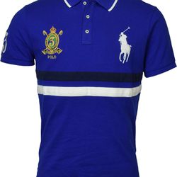 Polo Ralph Lauren Men's Custom Slim Fit Big Pony Polo Shirt - XL - Blue Thumbnail