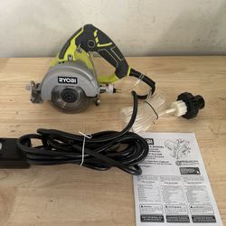 RYOBI 12 Amps 4 in. Blade Corded Wet Tile Saw, TC401 mm
