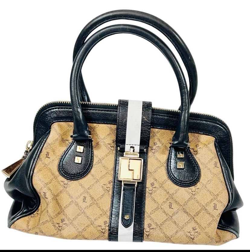 Vintage L.A.M.B. Gwen Stefani Exter Saddle Satchel Handbag Purse Leather Used