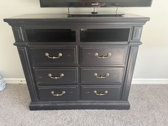Progressive Furniture Torreon Solid Pine Antique Black Media Chest – $250