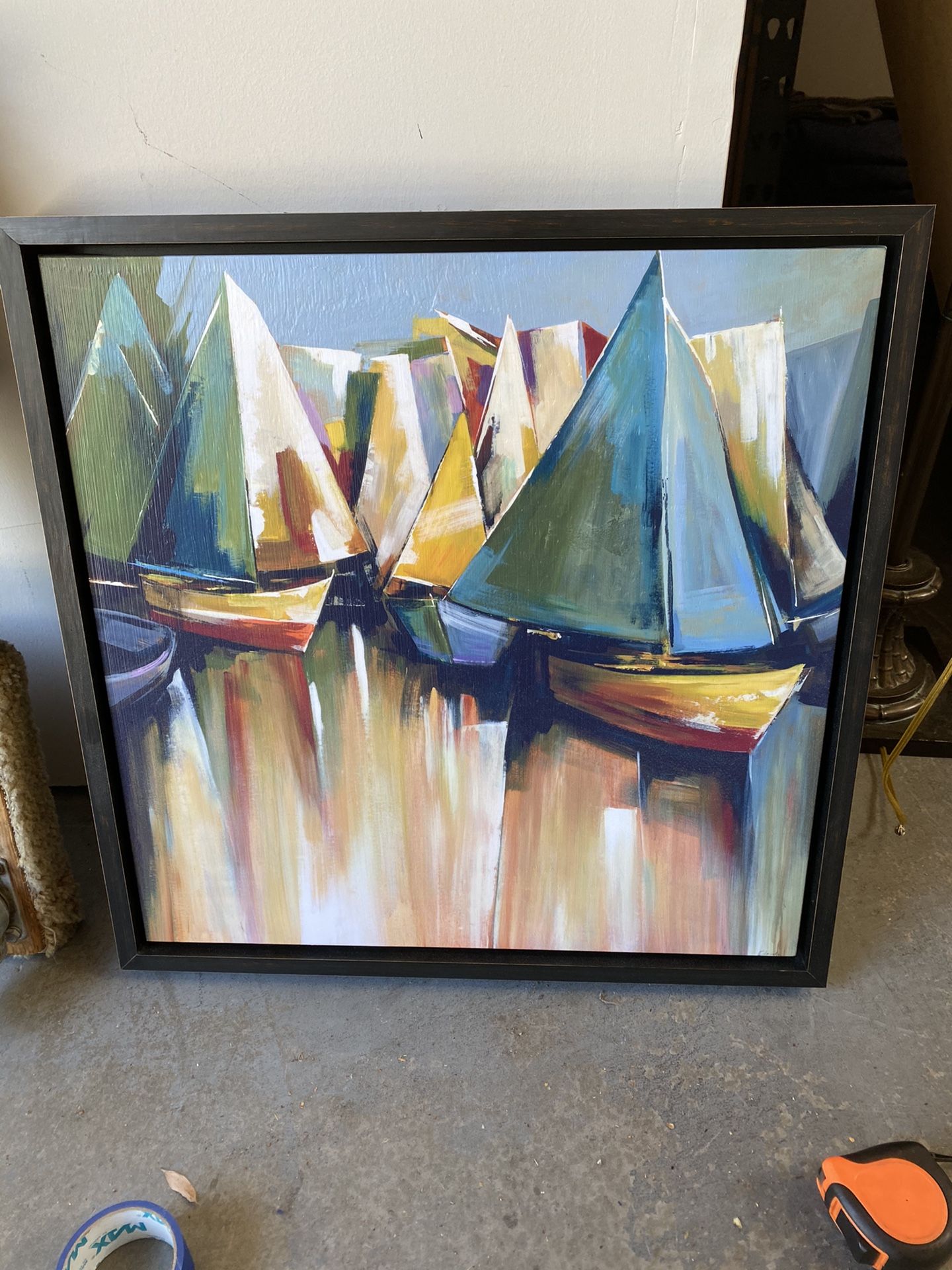 Sailboat framed canvas