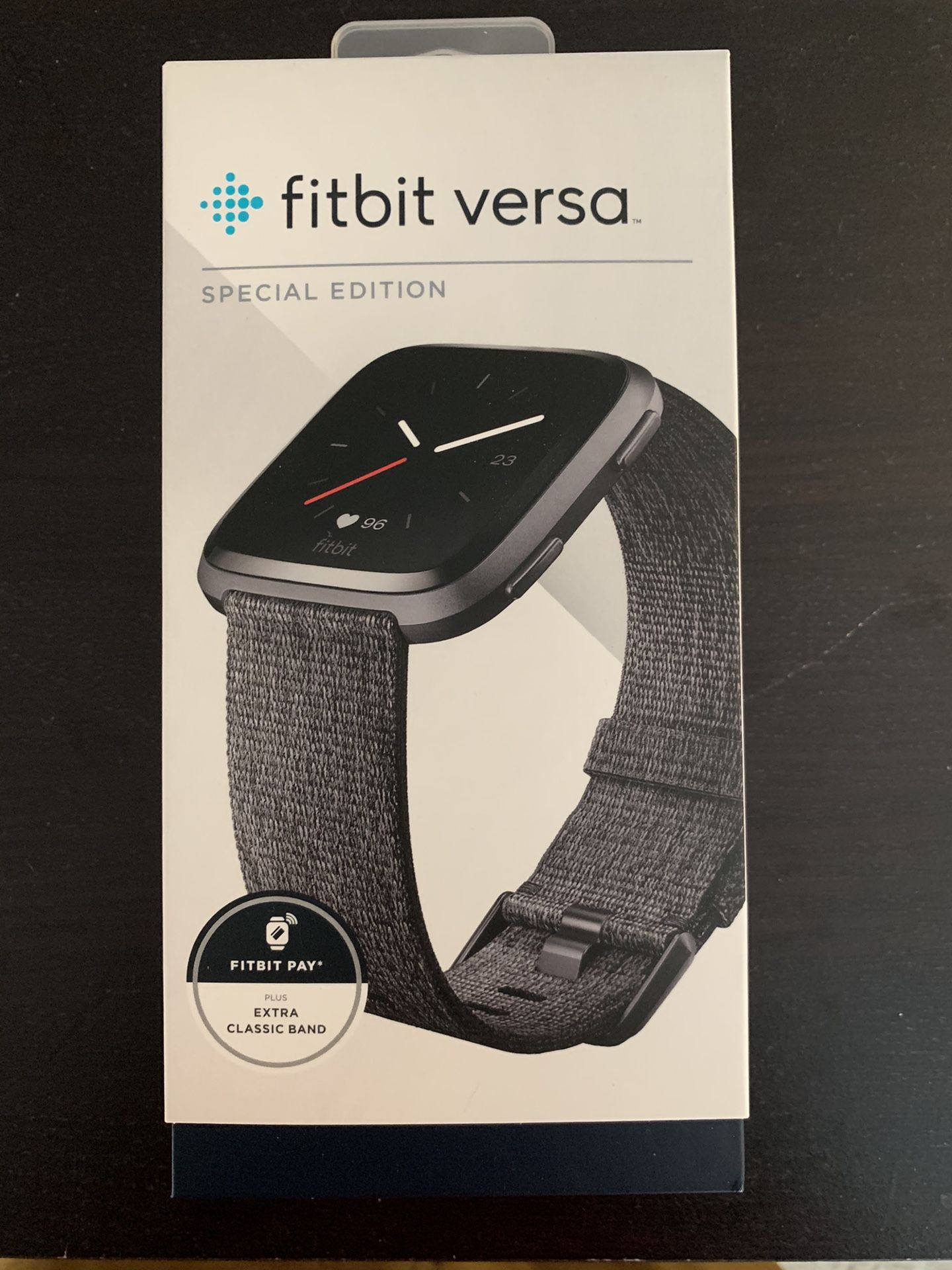Fitbit Versa Smartwatch Special Edition Charcoal Woven Band