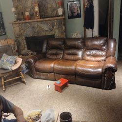 Ramor And Flanagan Brown Leather Couch 