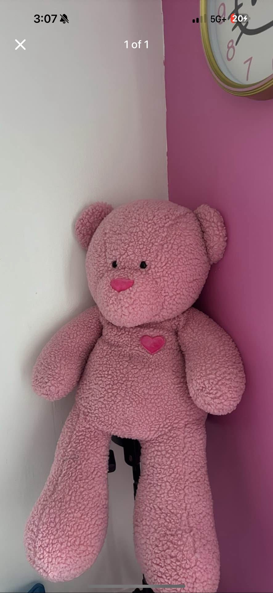 Giant pink teddy bear