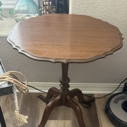 Vintage Walnut Round Tea Table