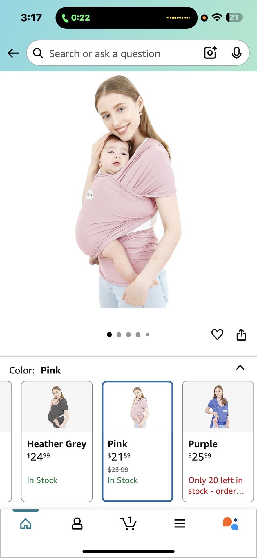 Pink Baby Wrap Carrier