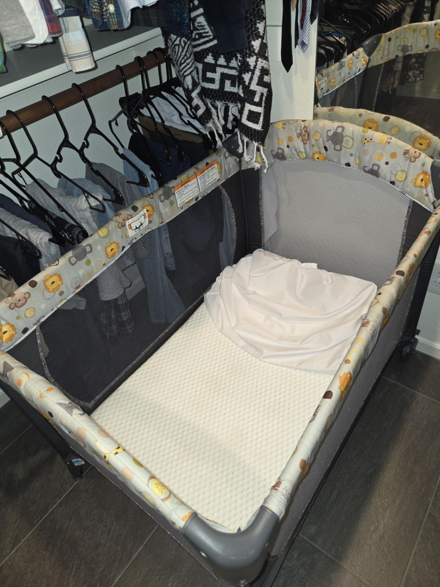 Pack and Play mattress with 2 covers