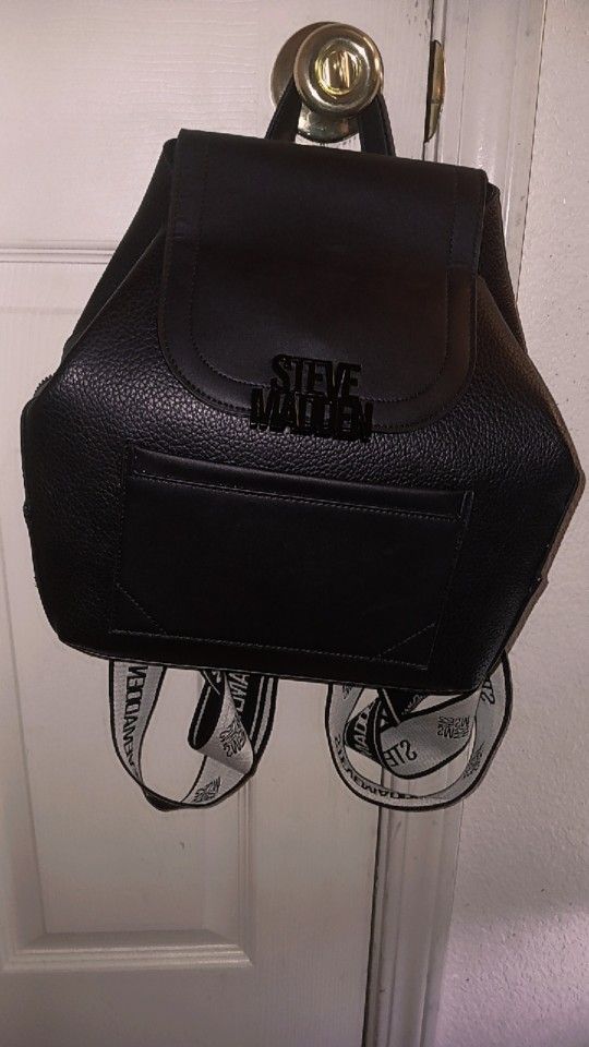 π€ Steve Madden Black Logo Strap Mini Backpack π€