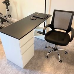 White & Grey Storage Desk or Make-Up Vanity - New