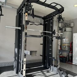 Smith Machine, Pulley System, Power Rack, Rubber Weights, Dumbbells 