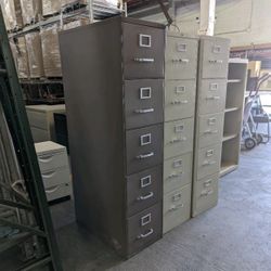 Metal Vertical Filling Cabinets 5 Drawers & Bookshelf 