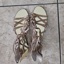 brown and gold womens dress sandals