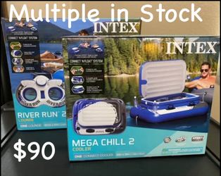 New in Box Double River Tubes + Inflatable Cooler Sets