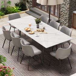 Extendable Stone Dining Table – Seats 4-10 – Luxury Indoor/Outdoor