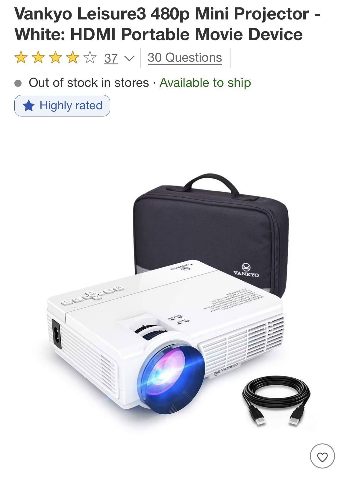 Vankyo Leisure3 480p Mini Projector