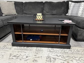 Industrial Coffee Table with Open Shelves