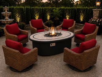 Brand new patio set Fire pit propane 60x25"