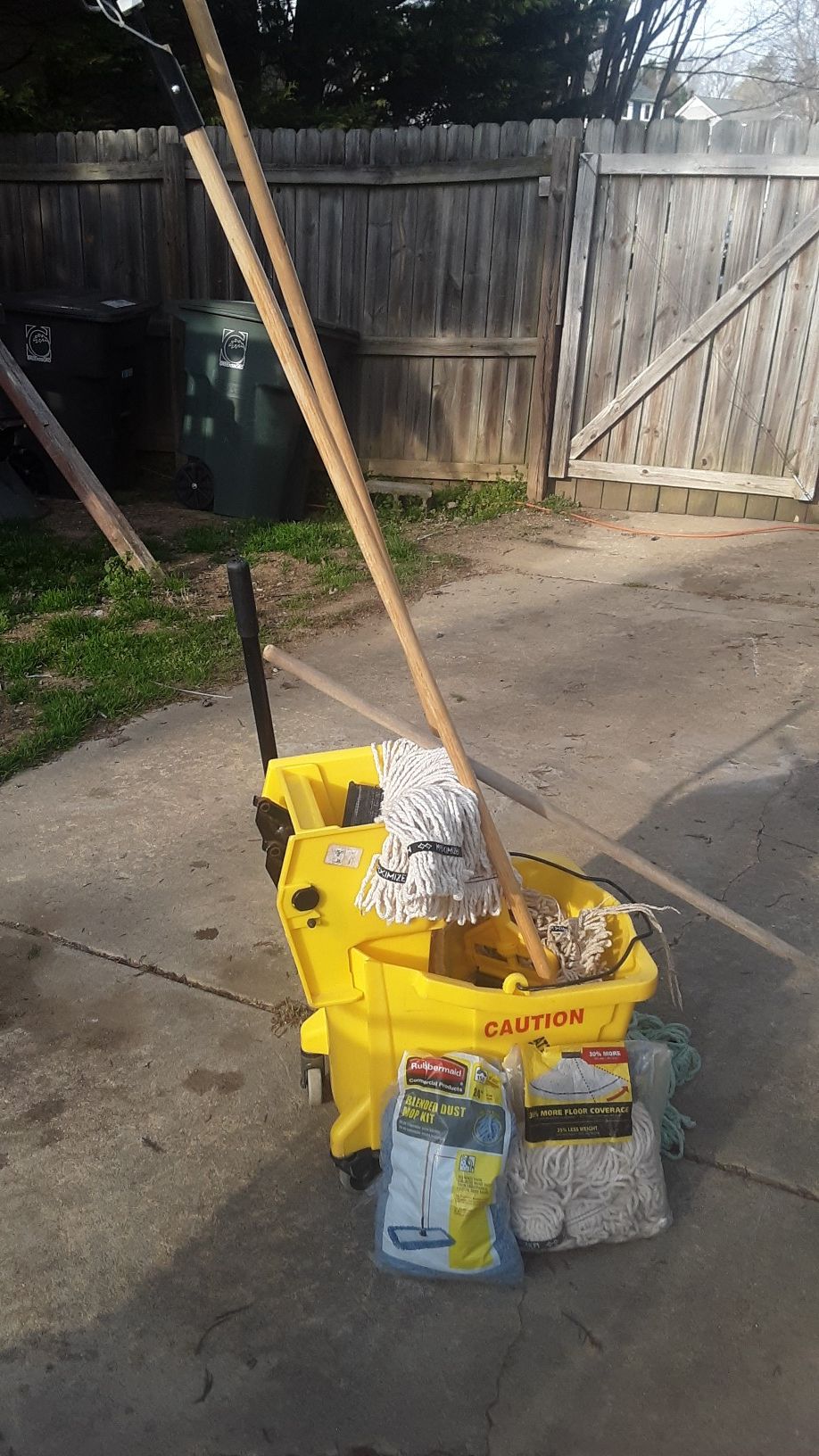 Janitoral commercial mop bucket and two attachments