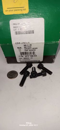 M6 x 20 Metric Socket Head Cap Screws