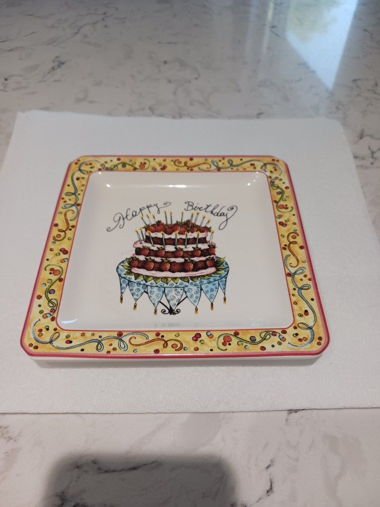 "Happy Birthday" Cake Plate 