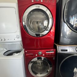 LG Red Washer and Dryer Set