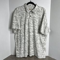 Men’s Crazy Shirts Hawaiian Polo XL Tribal Wave Print Cotton