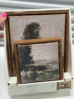 Hearth & Hand with Magnolia Framed Wall Art Set of 2 Landscape Burlap Prints