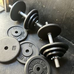 ADJUSTABLE DUMBBELLS  50 lbs each