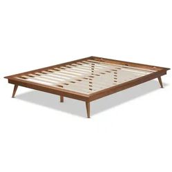 ✨️ Baxton Studio Karine Walnut Queen Platform Bed Frame  #9802 2 boxes