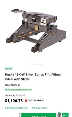 5th wheel hitch-Husky 16K-W silver series w/slider