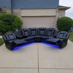 Power Reclining Sectional Couch NEW