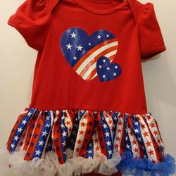 Patriotic Tutu Onesie Size 12 To 18 Months