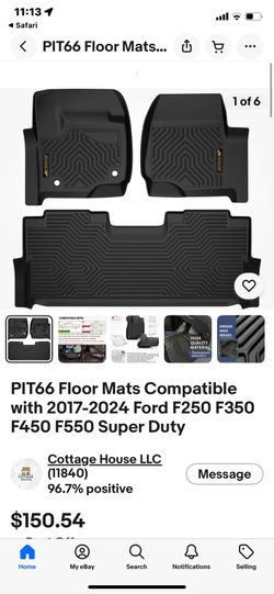 2017-2025 SUPERDUTY F250-350-450-550 PREMIUM NONSKID LASER MOLDED MATS NEW IN BOX $90/TAPETES F250-550 CAMIONETAS CUATRO PUERTAS NUEVO EN CAJA