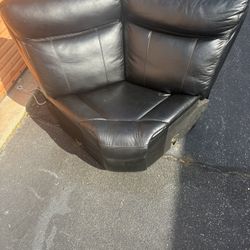 Black Leather Couch w LED lights
