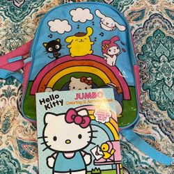 Hello Kitty, activity book and backpack