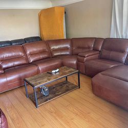 Sofa couch sectional leather top grain