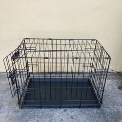 Pets Dog Crate 23x14x16 In Black Folding Metal