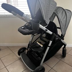 Graco Ready2Grow LX 2.0 Double Stroller, Dual Baby Stroller with Bench Seat and Standing Platform