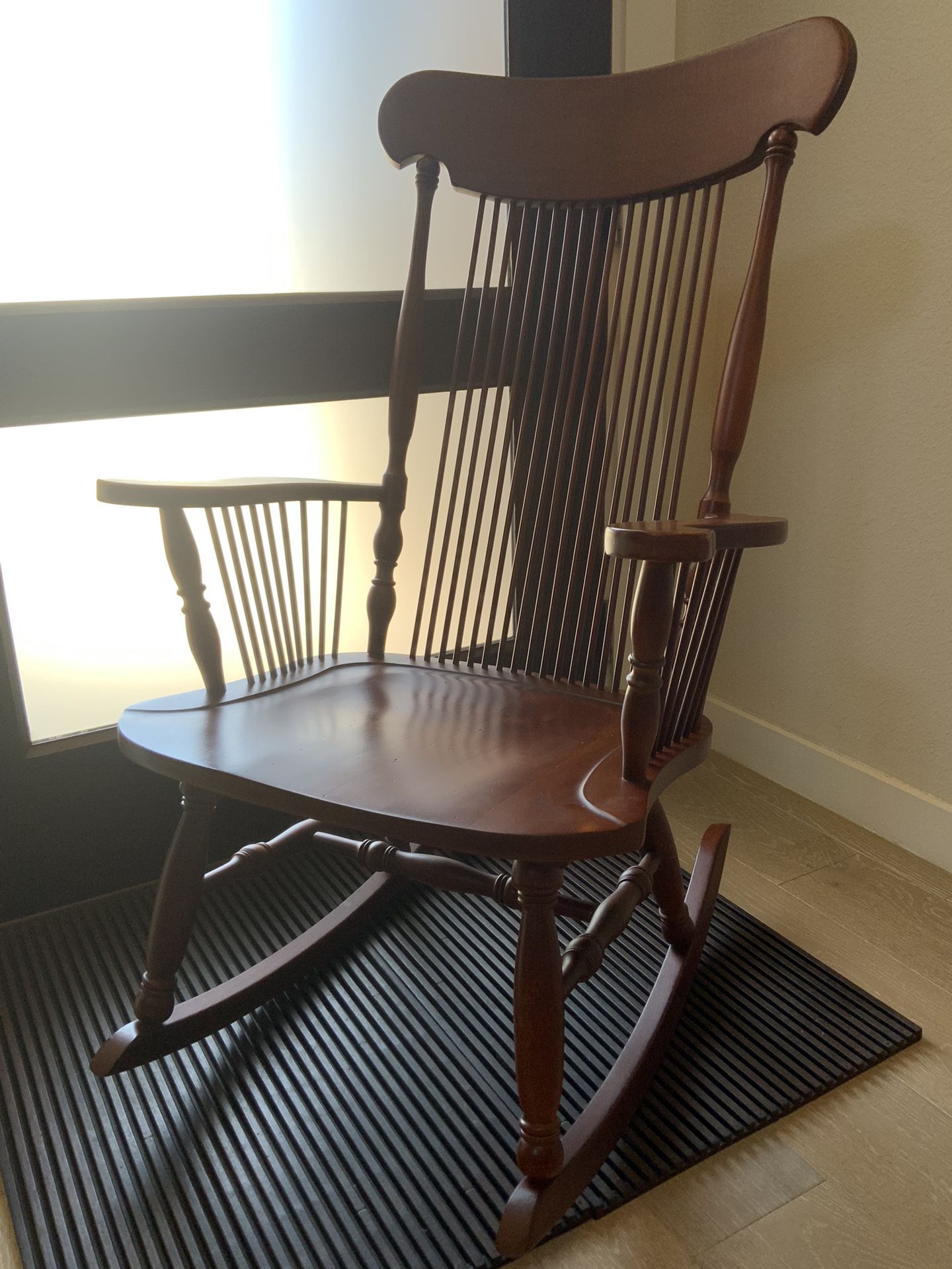 Virginia House Vintage Solid Cherry Wood Windsor Rocking Chair