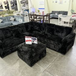 New Black Sectional 