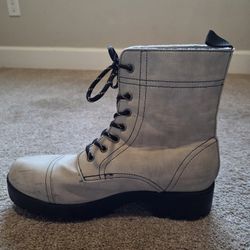 Beige Combat Boots 