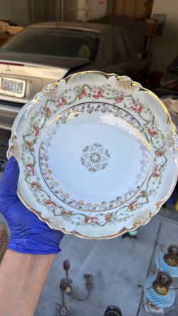 Antique Porcelain Bowl with Rose Floral Design