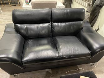 Black leather couch