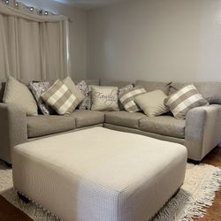 MOVING SALE - 3 PC SECTIONAL + OTTOMAN