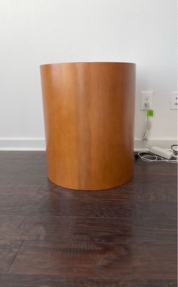 Large wood cylinder side table (used)