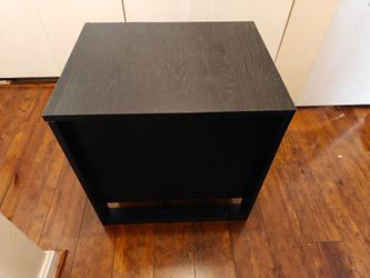 Black Wooden Side Table / Nightstand with Open Shelf