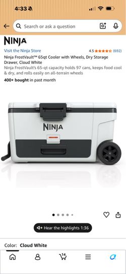 Ninja white 65qt wheeled cooler